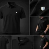 black-polo-t-shirt-for-men-premium-design-with-embroidered-logo-shown-in-model-and-luxury-style-mockup
