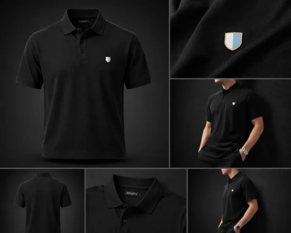 black-polo-t-shirt-for-men-premium-design-with-embroidered-logo-shown-in-model-and-luxury-style-mockup